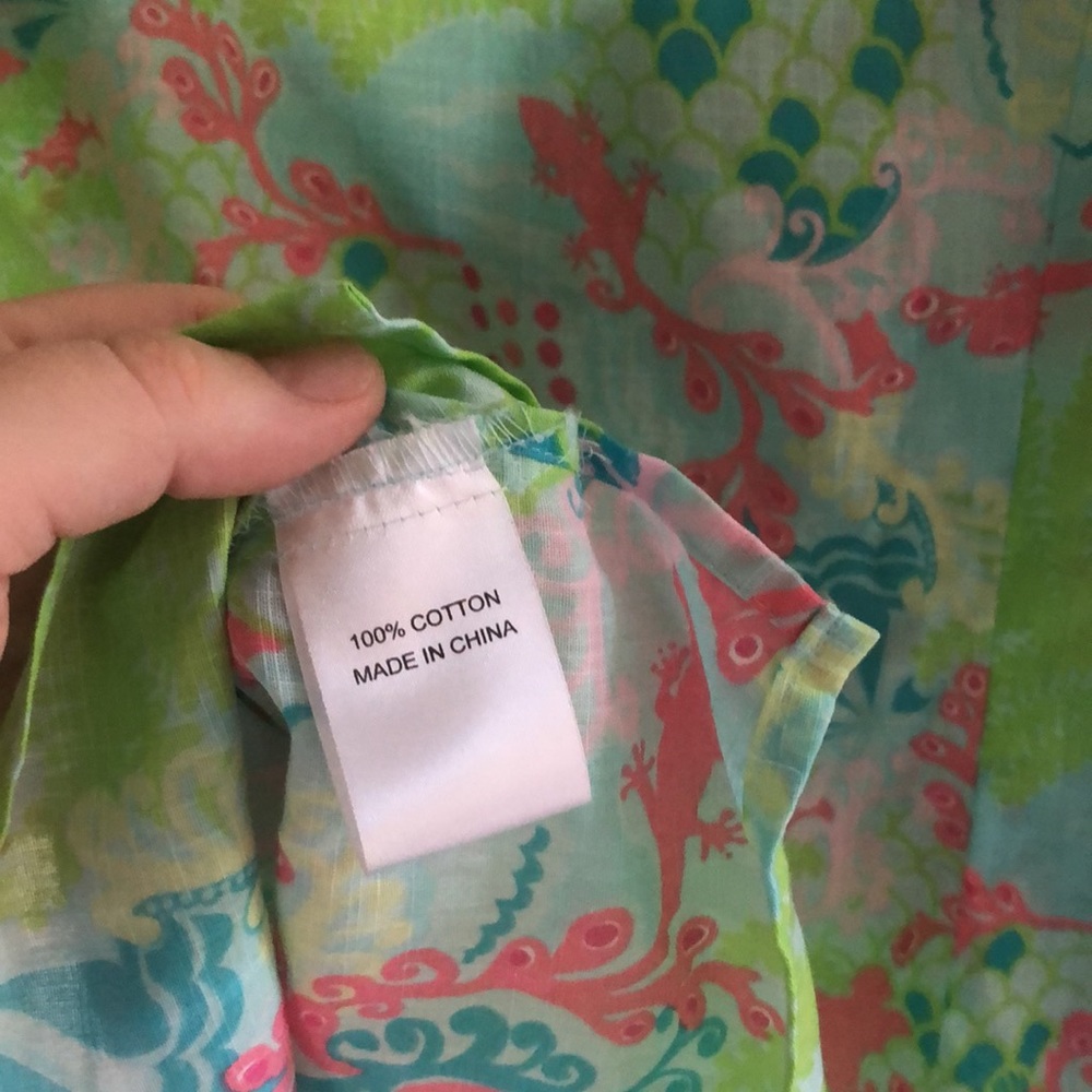 Lilly Pulitzer Button Up Long Sleeve Shirt sz16 - Picture 6 of 8